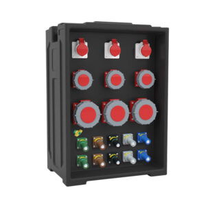 PHLTD portable stage lighting distribution box, supports customization, equipped with 9 industrial plugs (16A-63A) and 10 Powerlock plugs