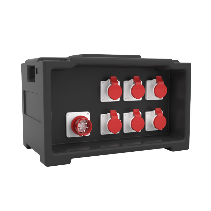 7PHLTD stage lighting and sound equipment stage lighting distribution box equipped with six red industrial sockets and one 5-pin industrial plug