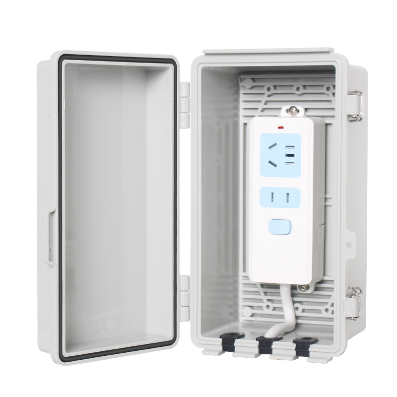 PHLTD outdoor waterproof junction box, with hanging ears, lockable, hinged gray cover(125x110x250mm)