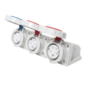 PHLTD high current IP67 waterproof industrial plug socket 3-core 4-core 5-core 63A125A wall mounted exposed socket 220-415V