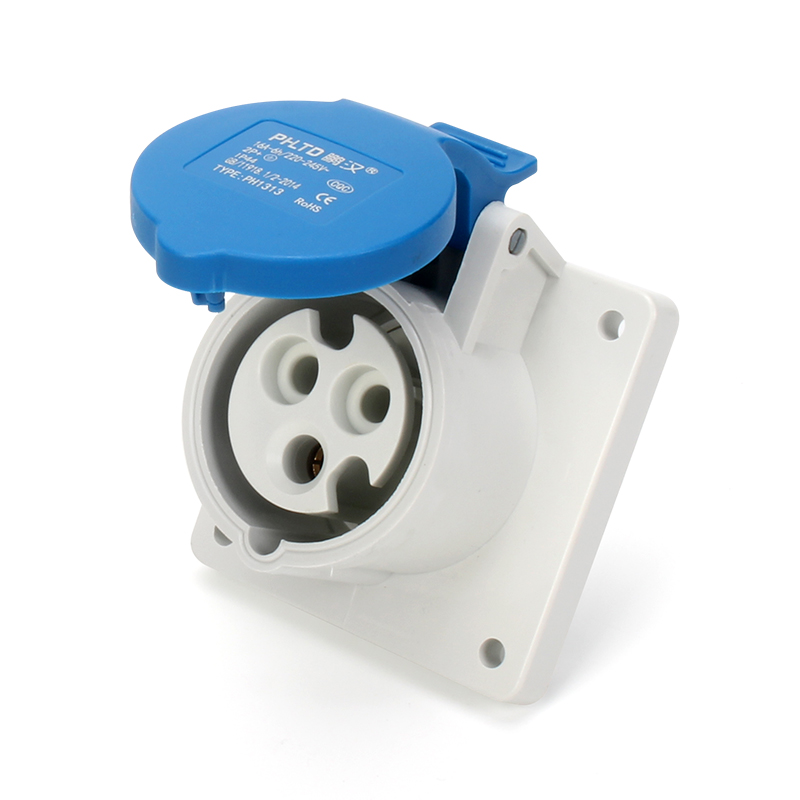 PHLTD Industrial Waterproof Concealed Straight Socket, IP44, Outdoor Dustproof and Flame-Retardant, 16A-32A Aviation Plug, Available in 3-Core, 4-Core, 5-Core - 图片 2
