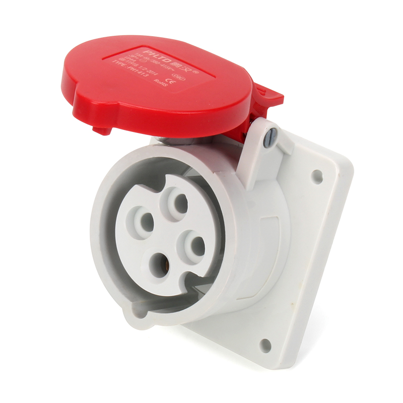 PHLTD Industrial Waterproof Concealed Straight Socket, IP44, Outdoor Dustproof and Flame-Retardant, 16A-32A Aviation Plug, Available in 3-Core, 4-Core, 5-Core - 图片 3
