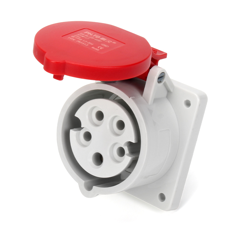PHLTD Industrial Waterproof Concealed Straight Socket, IP44, Outdoor Dustproof and Flame-Retardant, 16A-32A Aviation Plug, Available in 3-Core, 4-Core, 5-Core - 图片 4