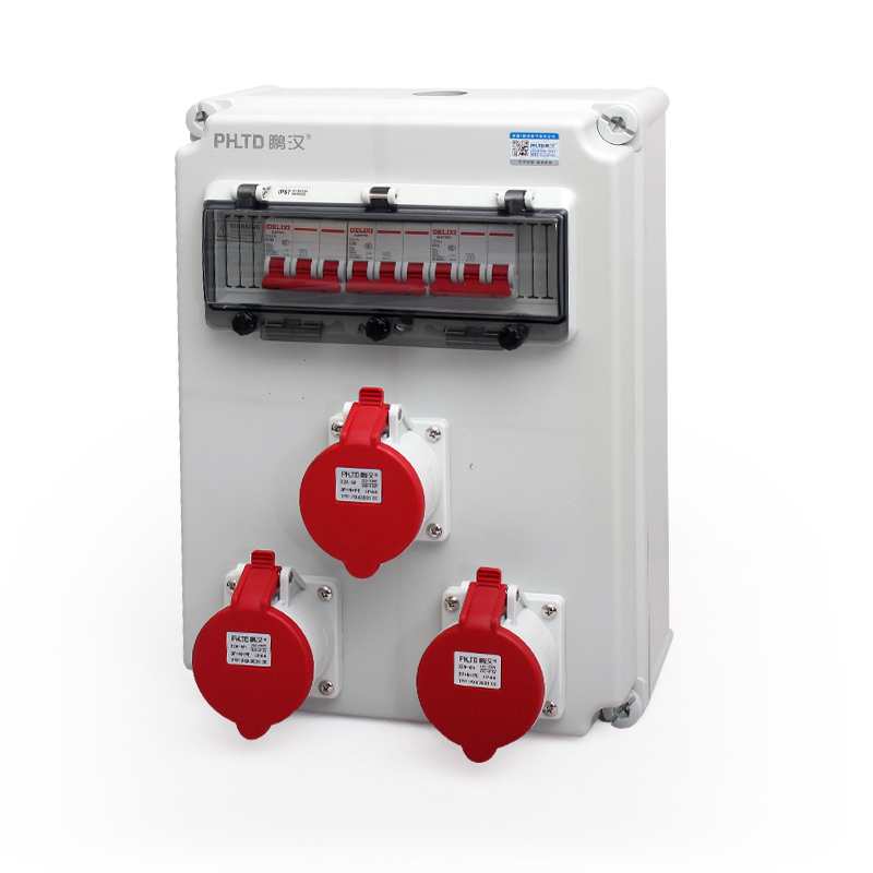 3PHLTD IP44 waterproof wall mounted power maintenance box 5P 32A industrial socket with air opening size 400x300x160mm