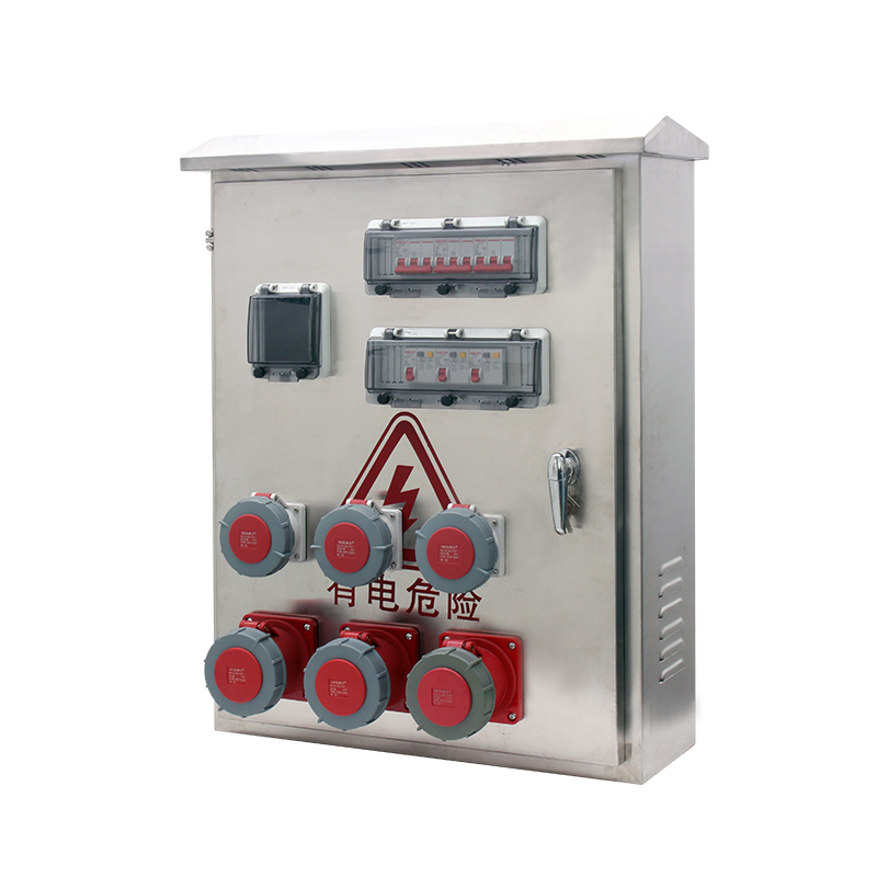 6PHLTD industrial socket box 304 stainless steel maintenance power box with two outputs and three switches for protection with total switch size 800X600X200mm
