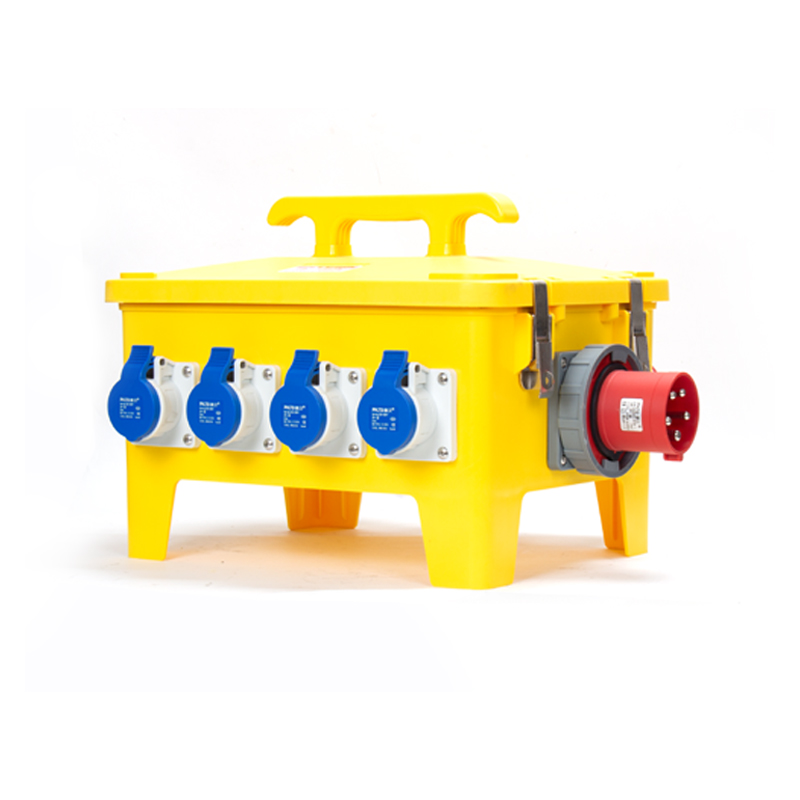 6PHLTD便携式工业箱5P63A暗插5P32A工业插座和3P16A带主断路器和断路器漏电外箱尺寸340X420X340mm