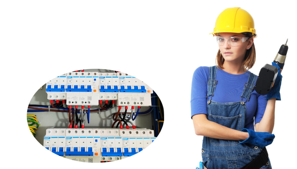 Stage distribution box wiring diagram, displaying power input, output, and connection methods